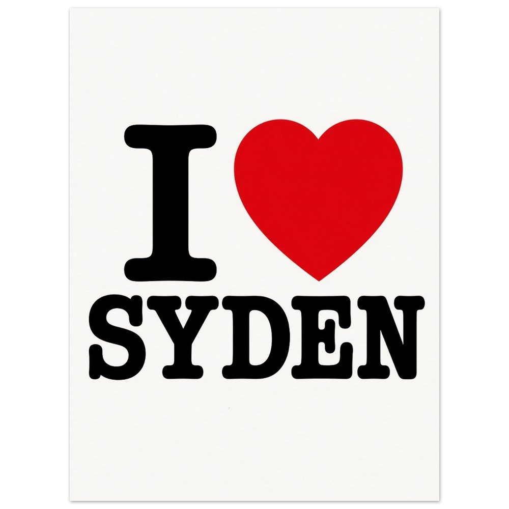 Poster 13×18 cm med Klassisk «I ♥ SYDEN»